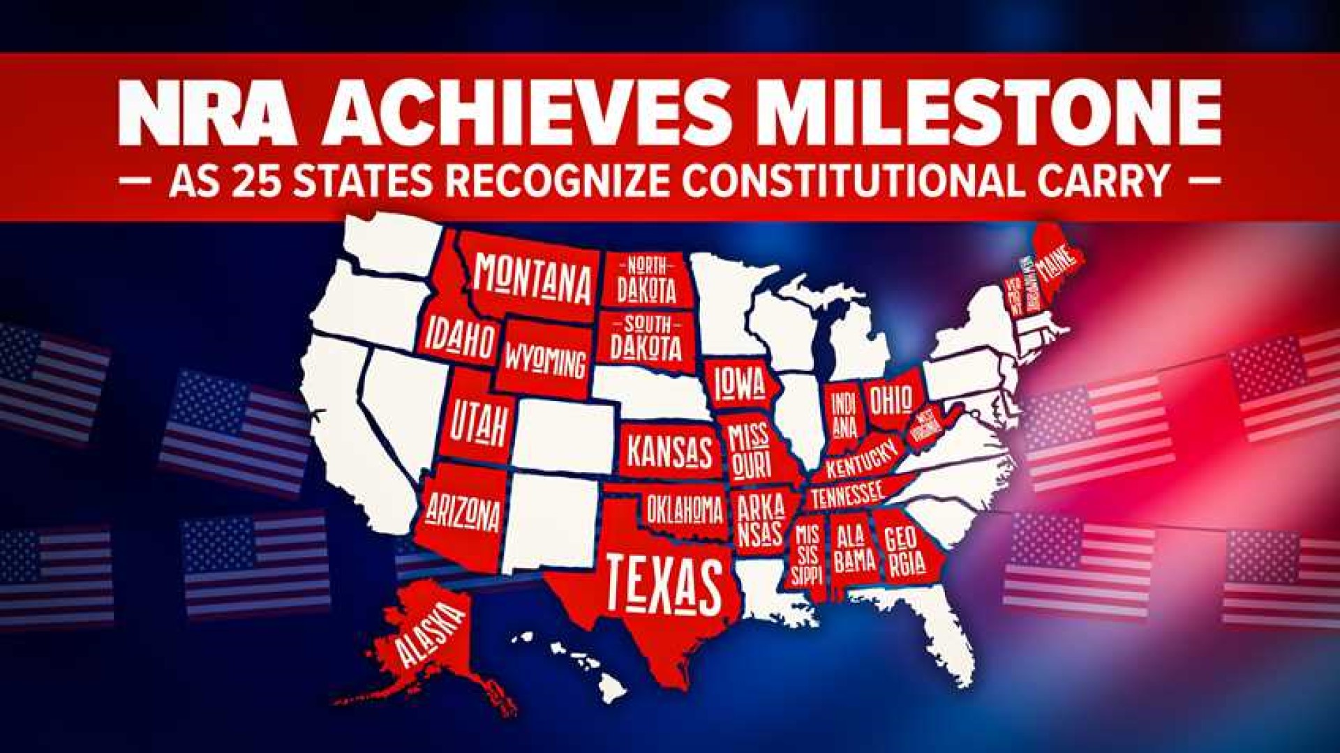 graphic displaying states that now permit Constitutional carry