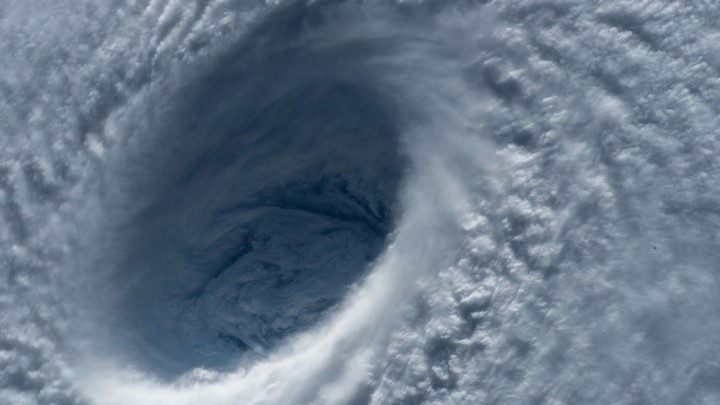 satellite image of a hurricane