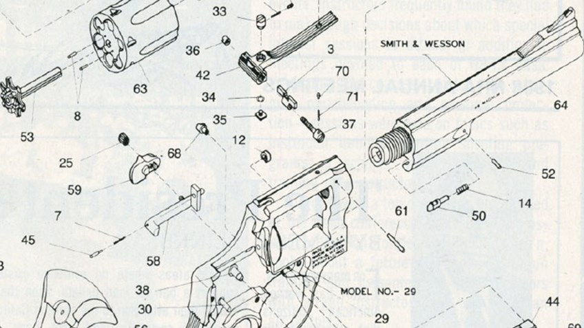 exploded view of smith & wesson revolver
