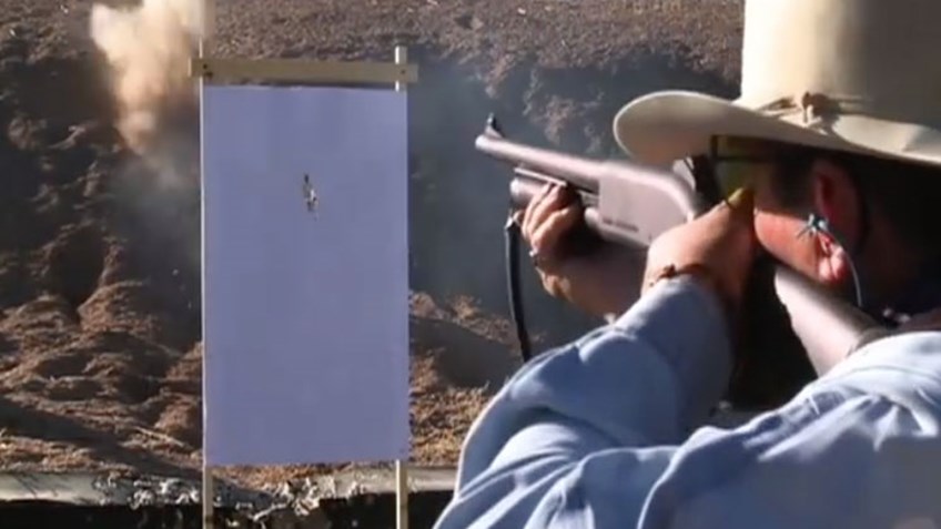 author patterning shotgun at the range